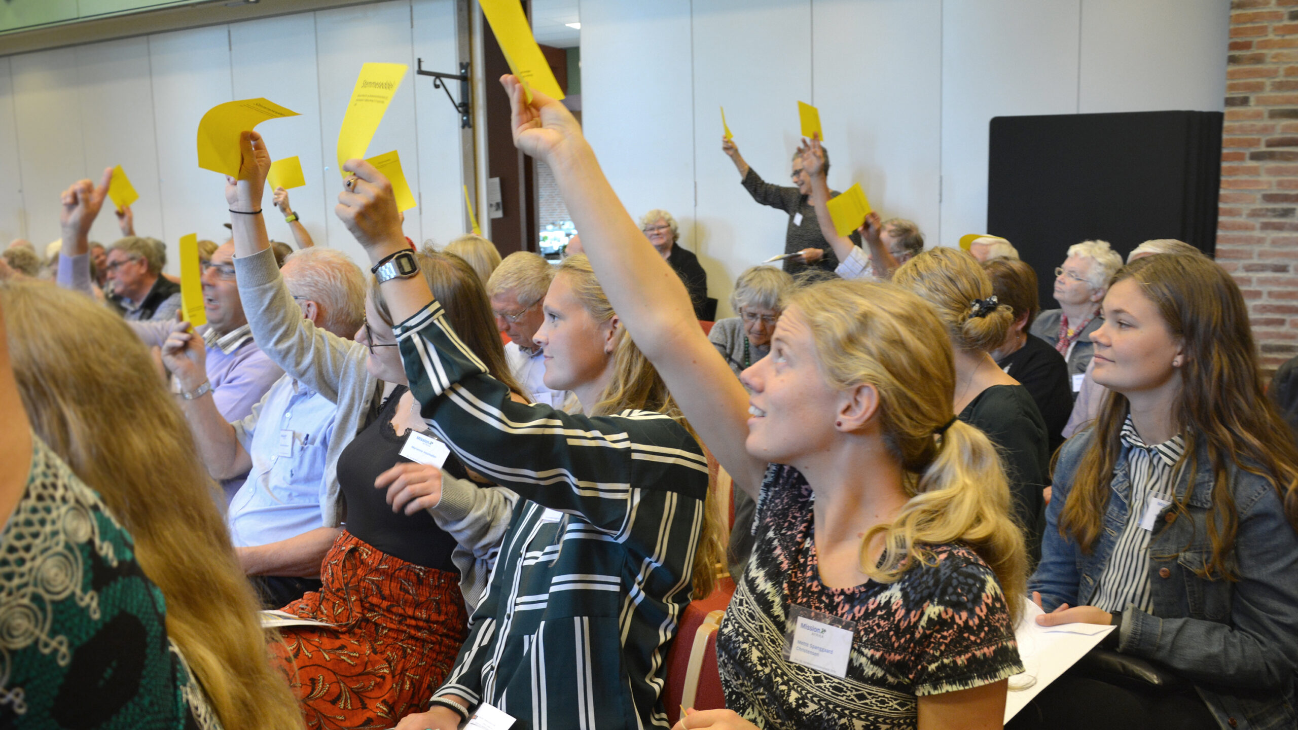 Unge årsmødedeltagere afgiver stemme 2018
